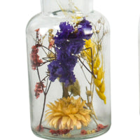 3x dried flowers - Mix in corked bottle