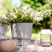 Elho greenville flower pot round grey — outdoor pot
