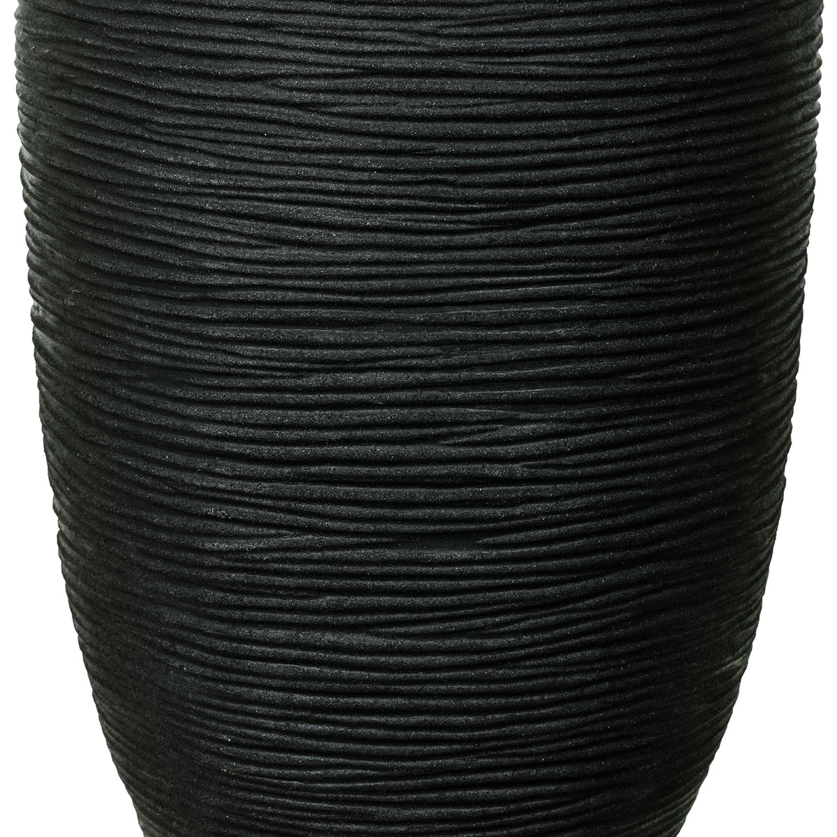 Capi Flower pot Nature rib round black - Indoor and outdoor pot
