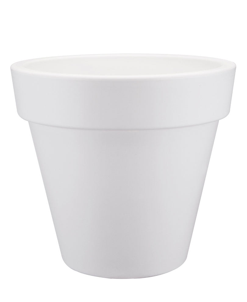 Elho Flower pot Loft urban round white including wheels - Outdoor pot