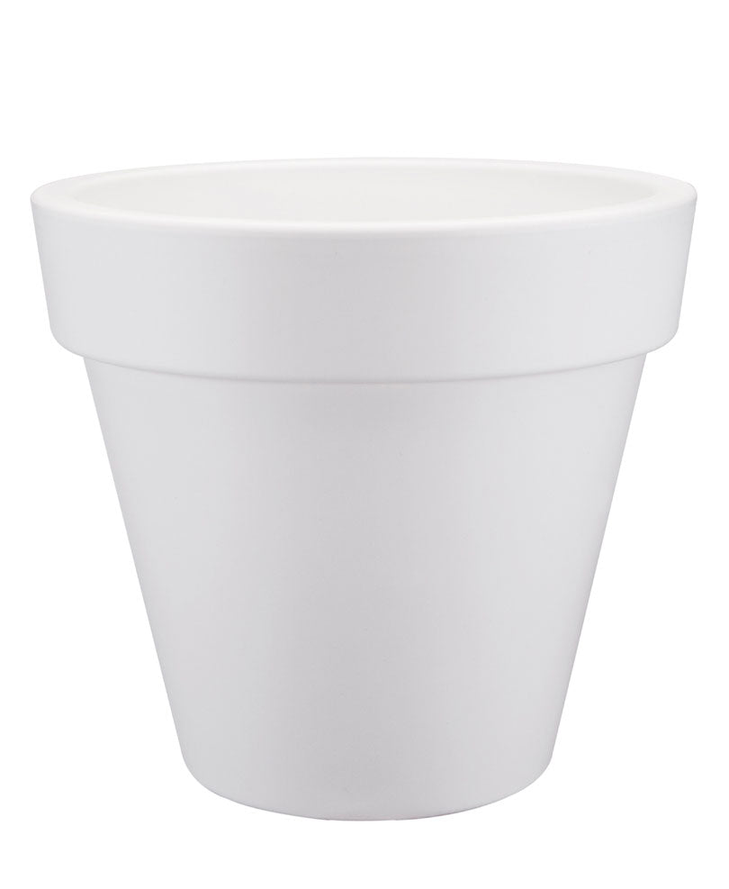 Elho Flower pot Loft urban round white including wheels - Outdoor pot