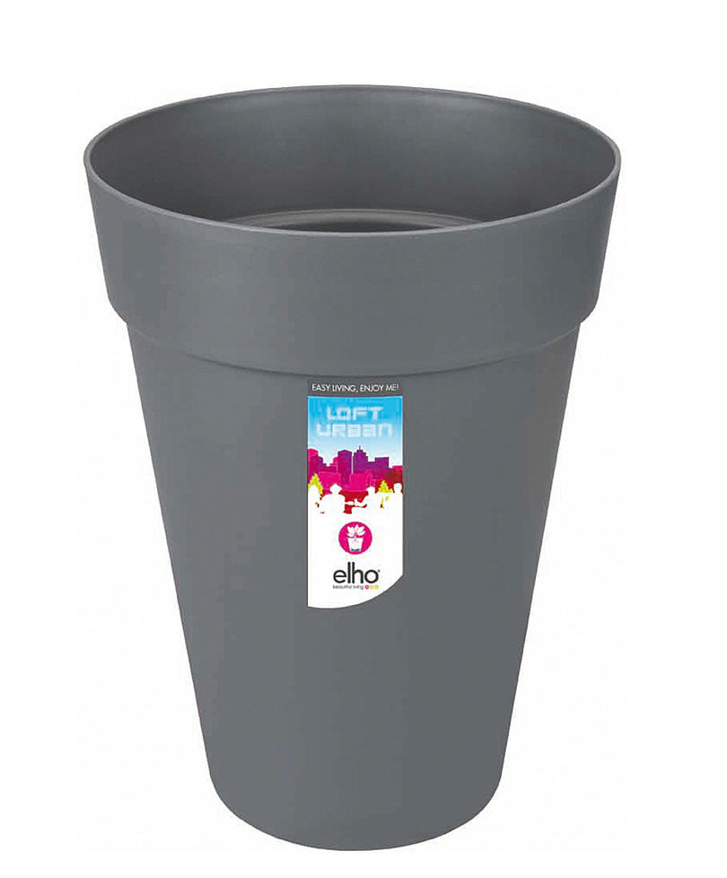 Elho Tall flower pot Loft urban round anthracite - Outdoor pot