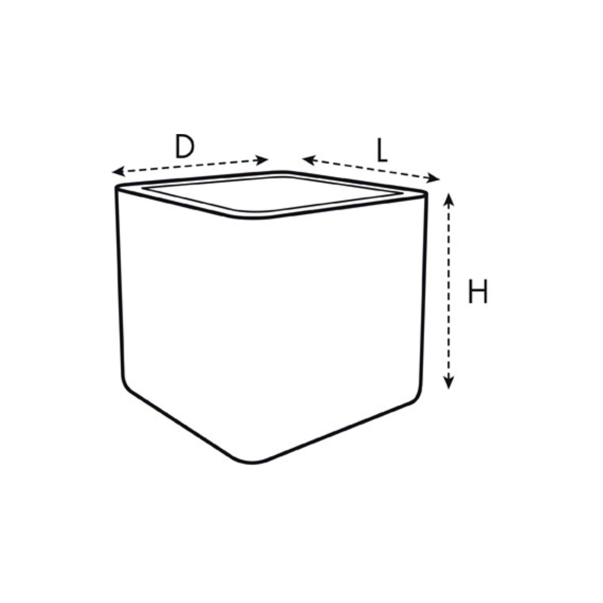 Elho flower pot Pure soft brick square white including wheels - Indoor and outdoor pot