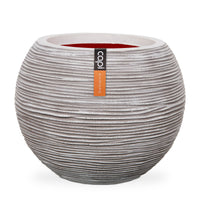 Capi flower pot Nature Rib vase ball ivory — indoor and outdoor pot
