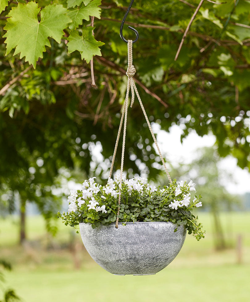 TS hanging pot Nova round grey - Indoor and outdoor pot
