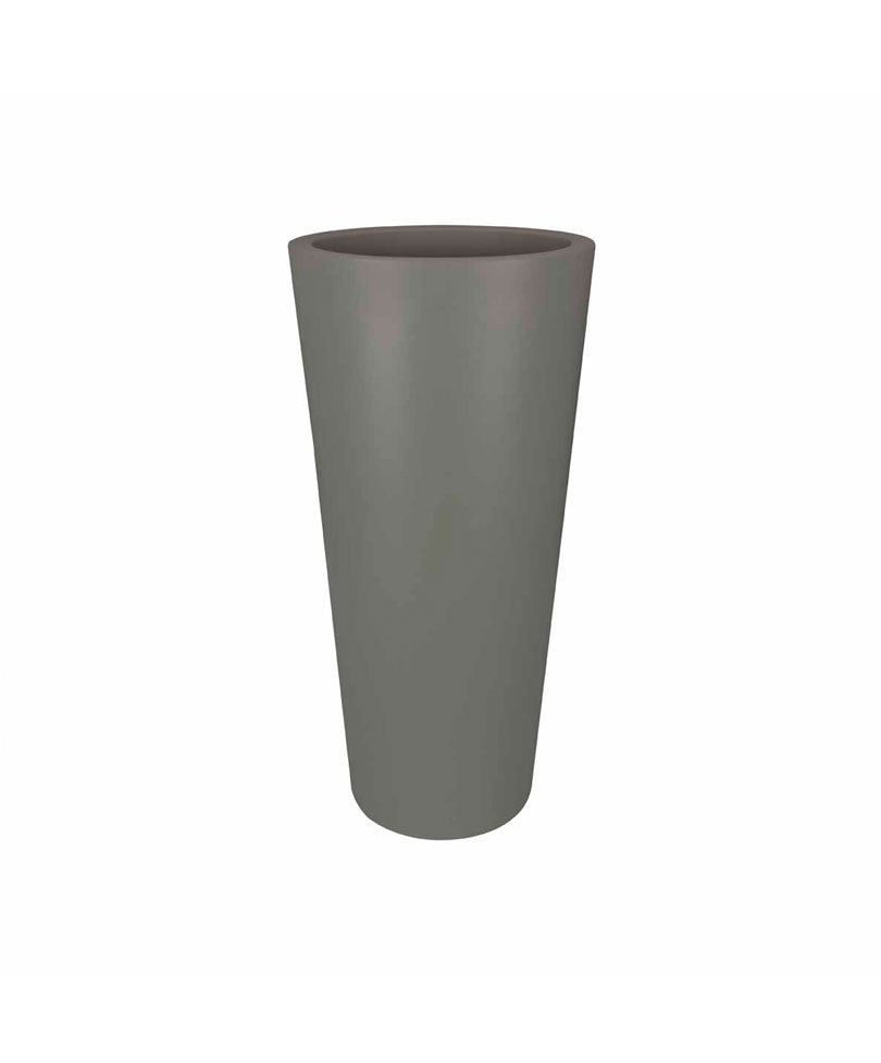 Elho Pure Straight Round High - Indoor and outdoor pot Grey