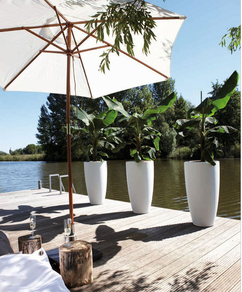 Elho tall flower pot Pure soft round white - Indoor and outdoor pot
