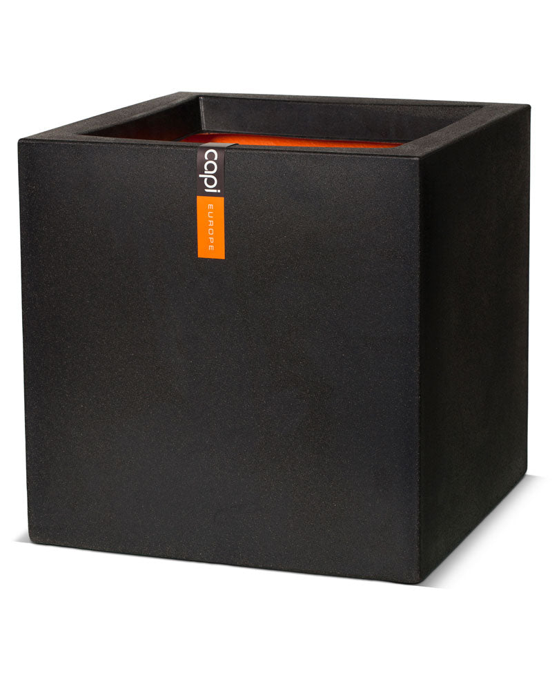 Capi Flower pot Urban smooth square black - Indoor and outdoor pot