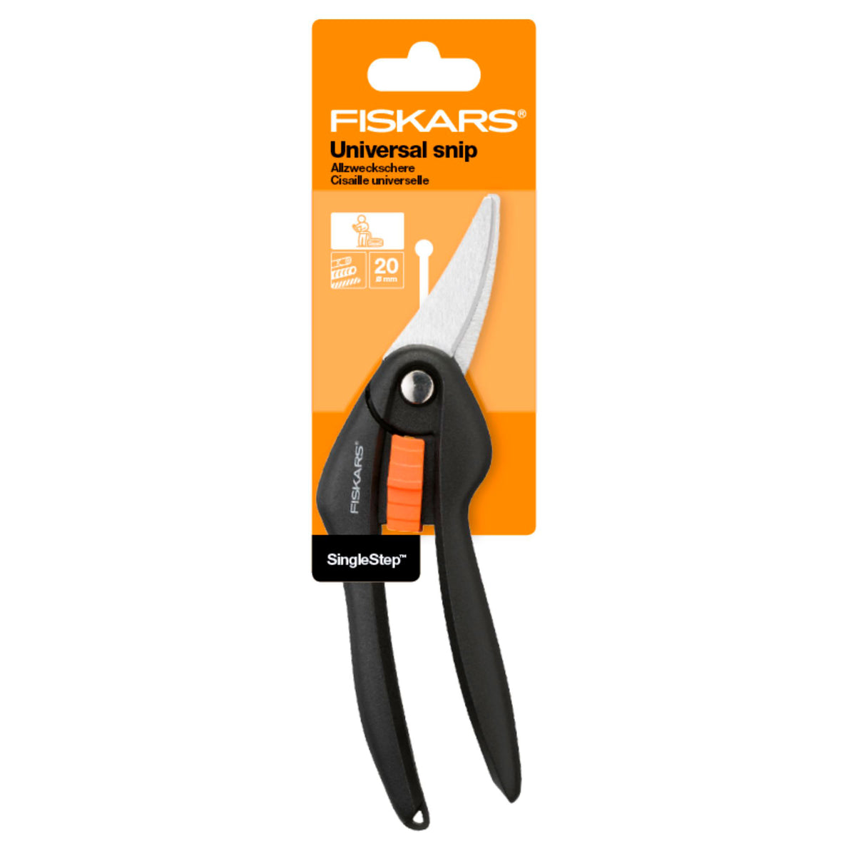 Fiskars SingleStep Univ. Scissors Black-Orange